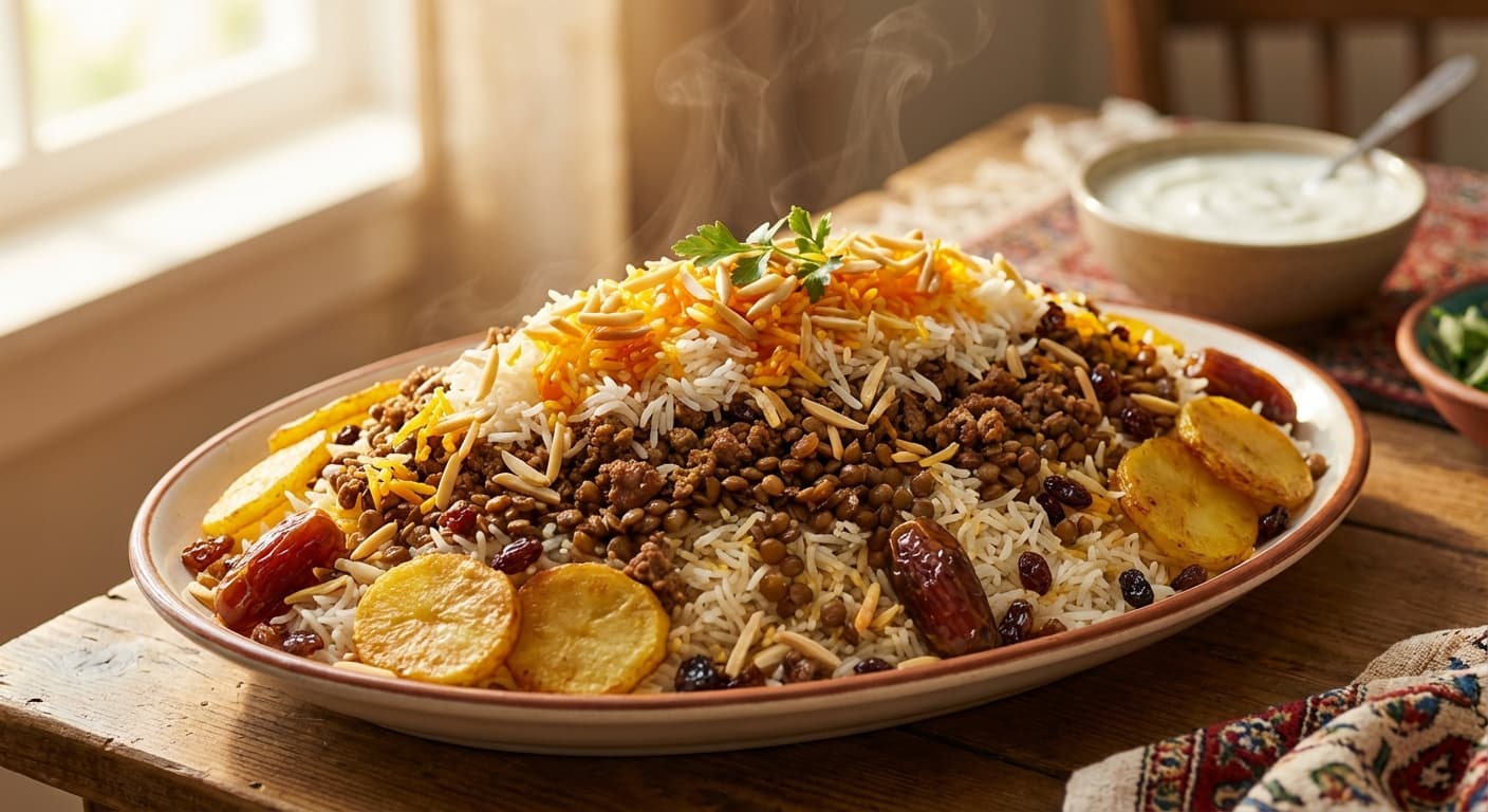 Adas Polo Makhsoos — Special Persian Lentil Rice - authentic persian recipe