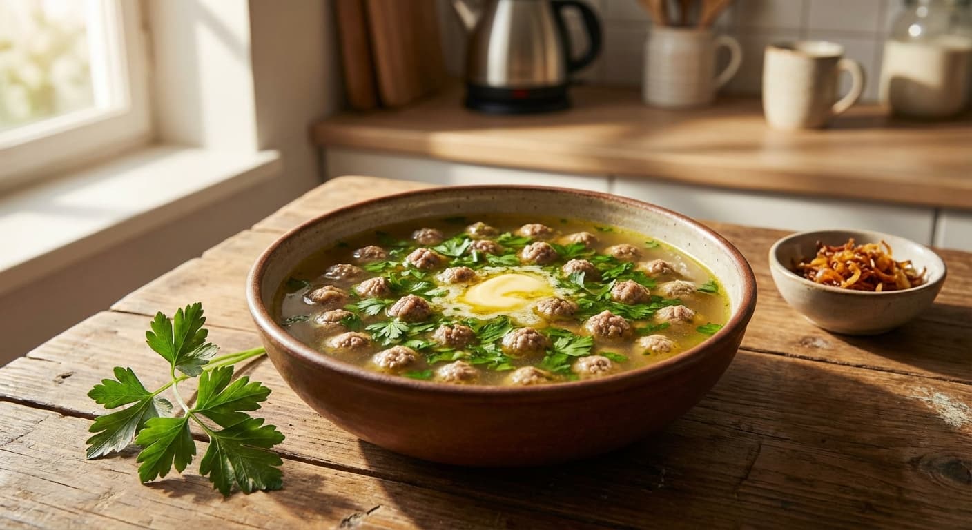 Ash-e Jaafari — Persian Parsley Meatball Soup - authentic persian recipe