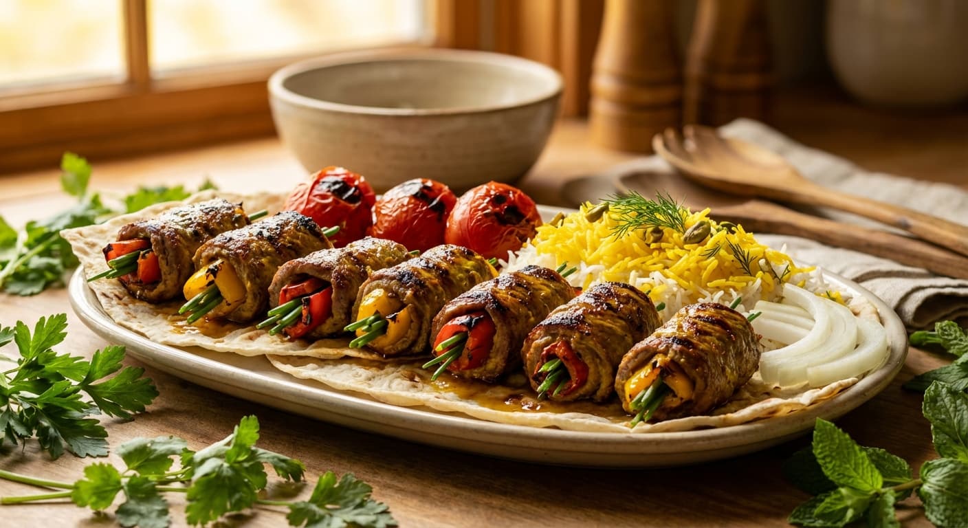 Bolgar Kabab — Persian Rolled Saffron Fillets - authentic persian recipe