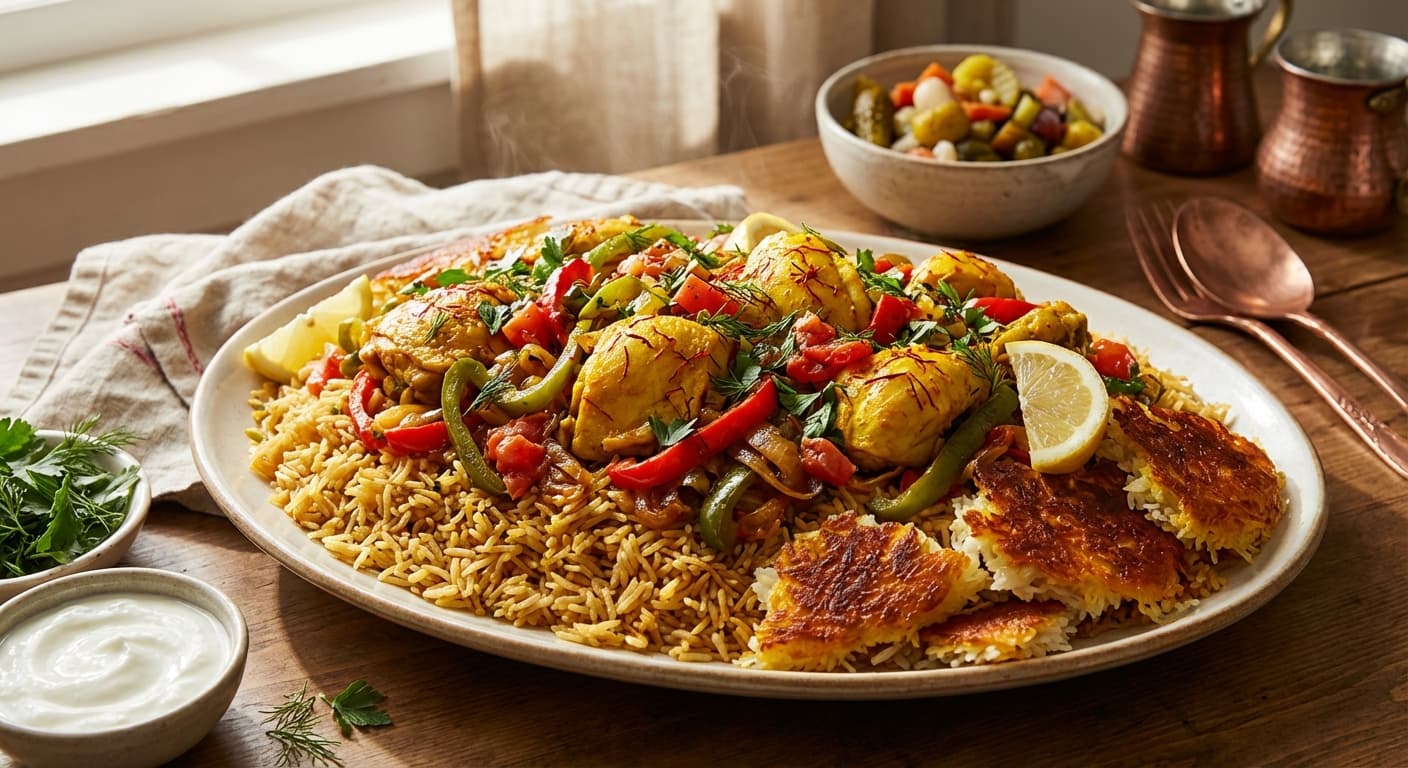 Cheeken Polo — Persian-Style Savory Chicken Rice - authentic persian recipe