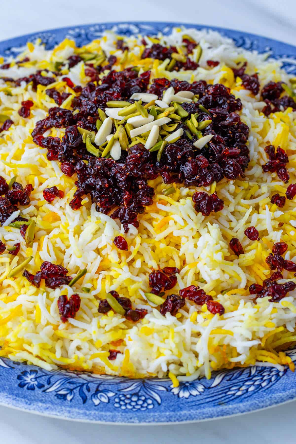 French-Style Molded Rice with Saffron and Curry (Polo-ye Ghaleebi Francavi)