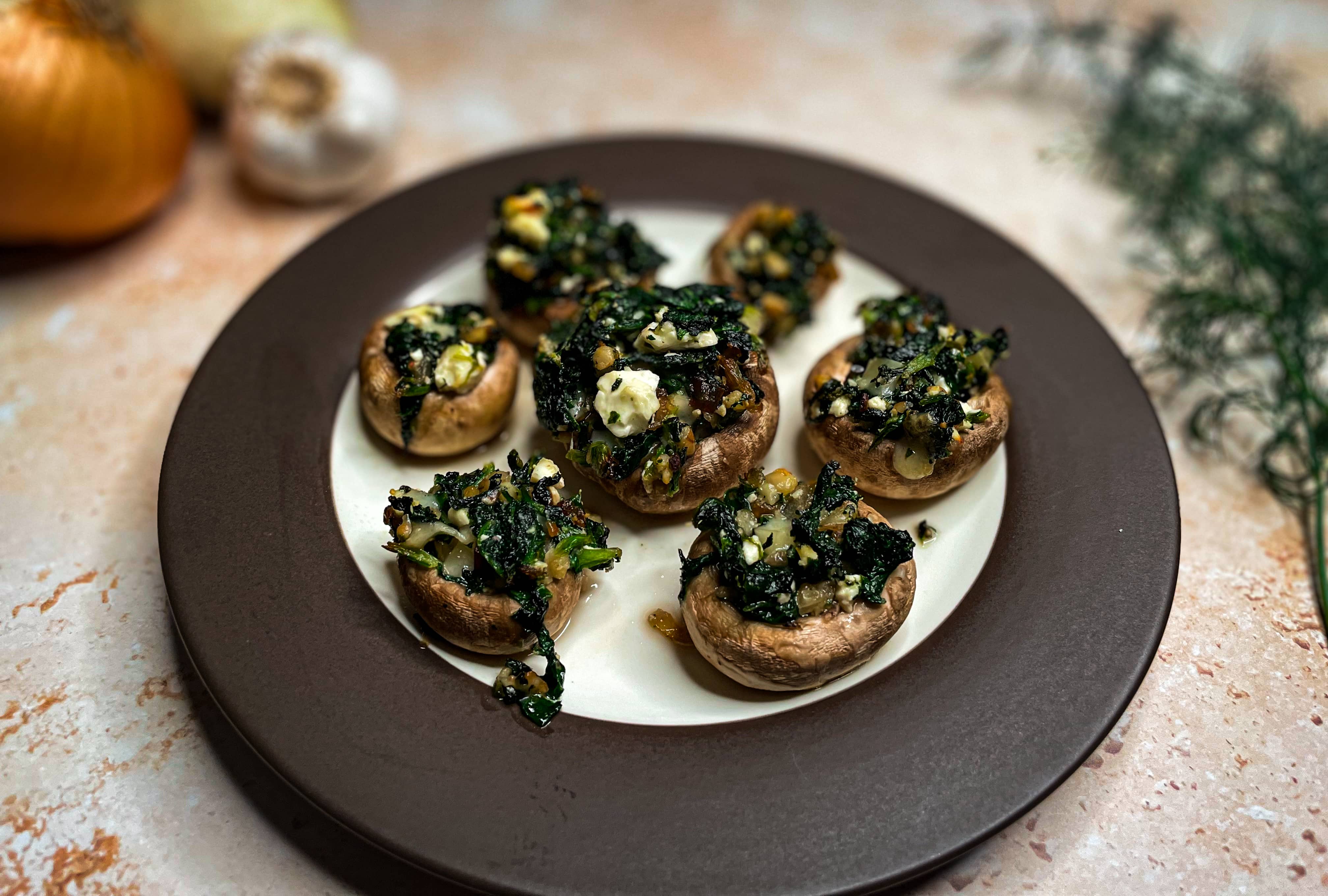 Baked Mushroom & Spinach Cannelloni Canapés