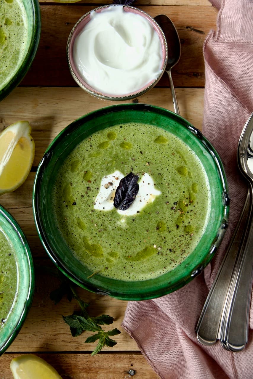 Persian-Style Spinach Soup with Yogurt and Dill