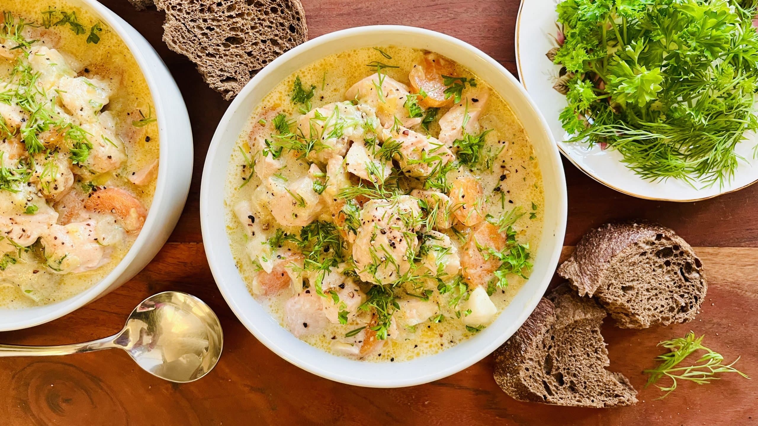 Creamy Salmon Milk Soup (Karemi Soop-e Mahi)