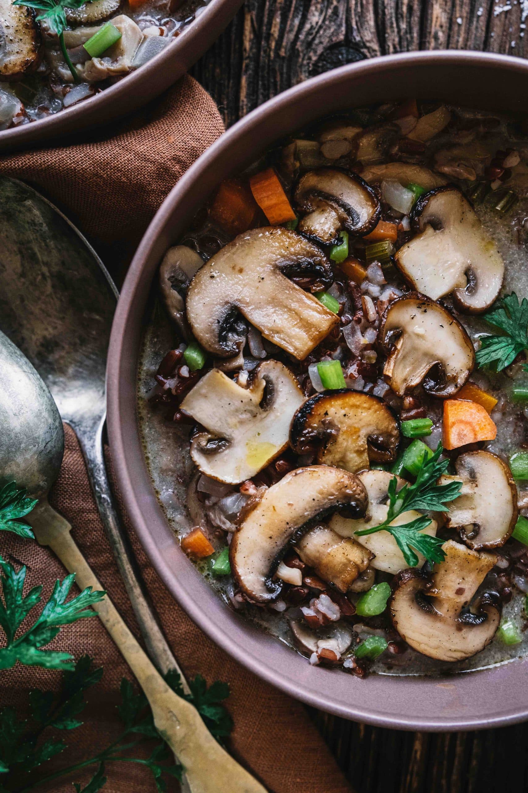 Hearty Mushroom Stew with Wild Rice