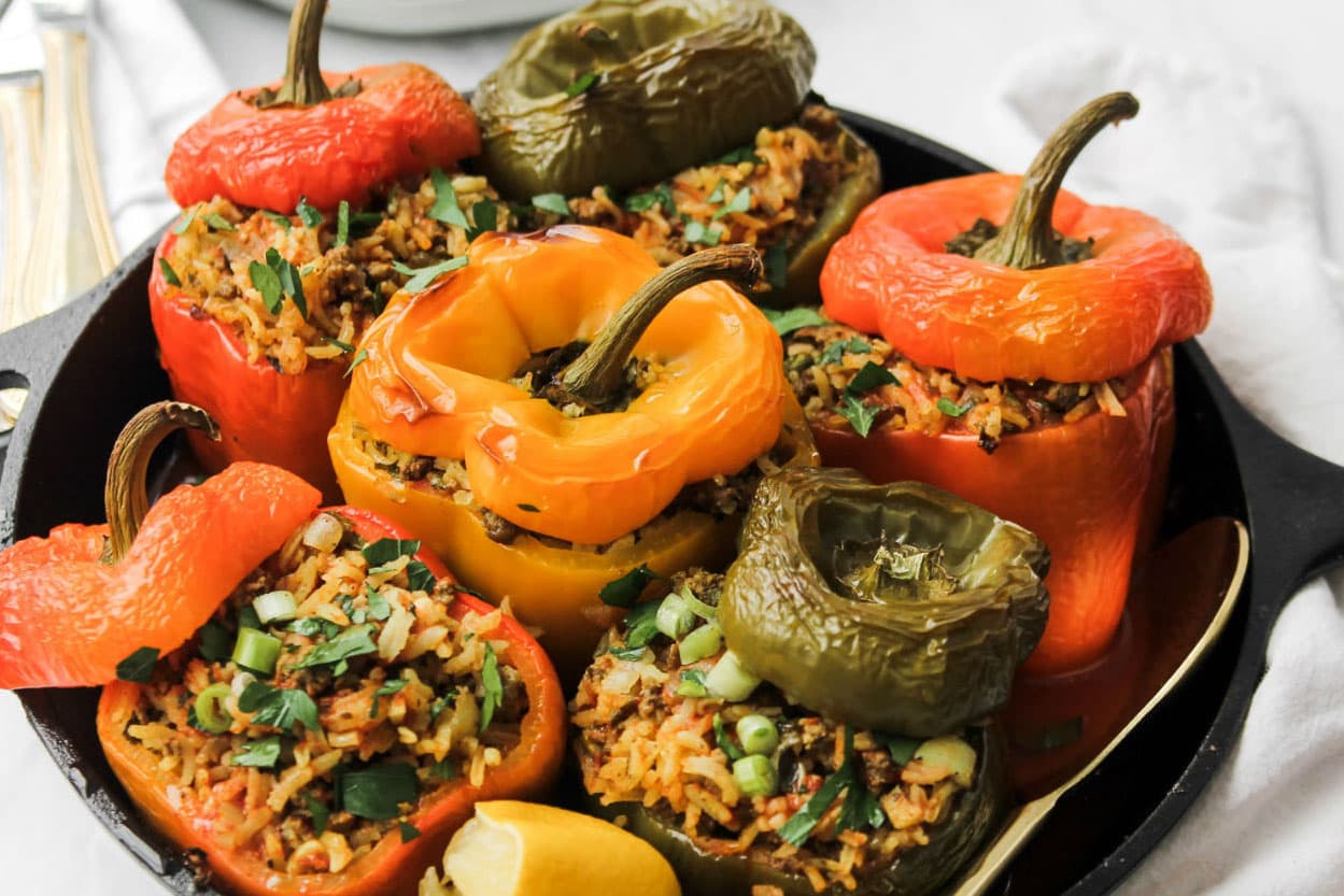 Persian-Style Braised Bell Peppers in Tomato Sauce