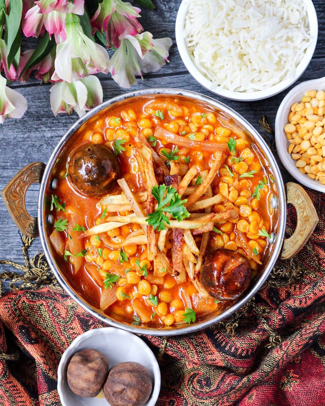 Vegetarian Persian Gheimeh with Lentils