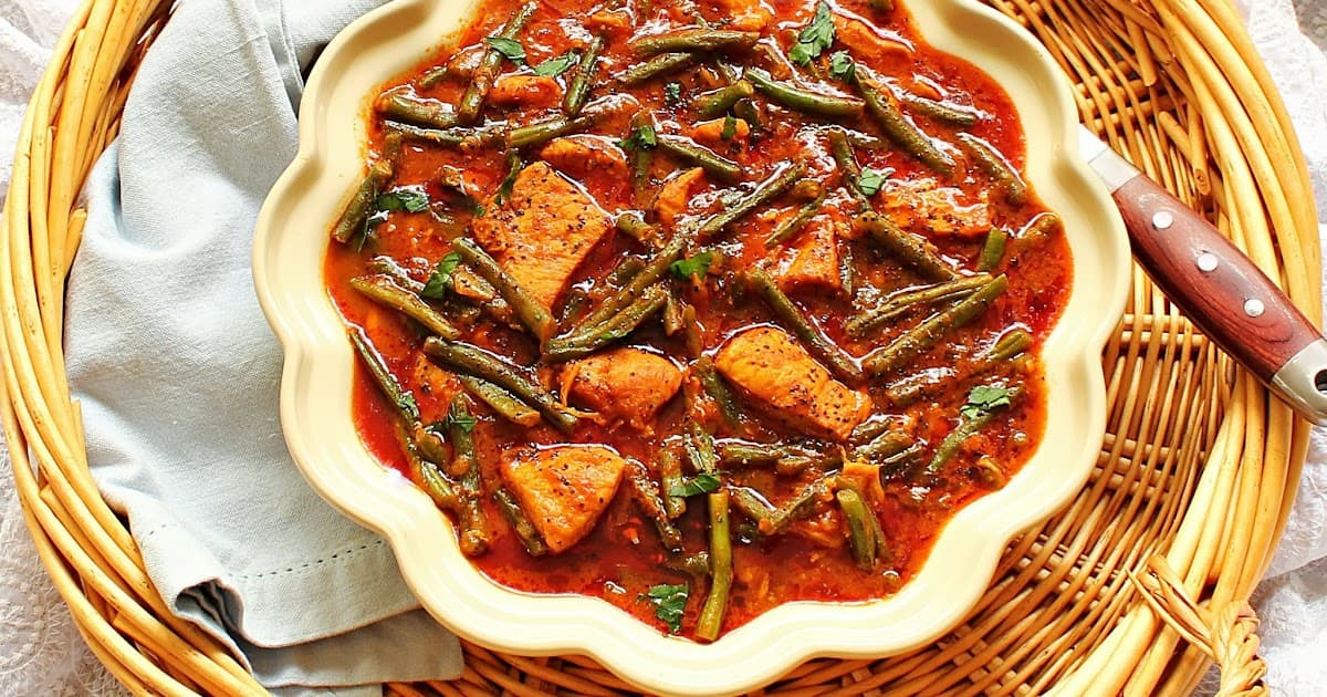 Persian-Style Green Bean and Sausage Stew with Cashews