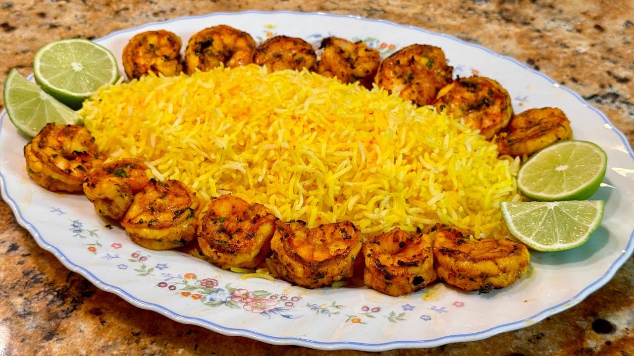 Persian Saffron Shrimp Kebabs (Kabab Meygoo)