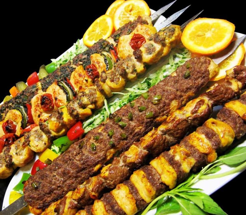 Four-Style Persian Mixed Kebab Platter (Chahar Noe Kabab)