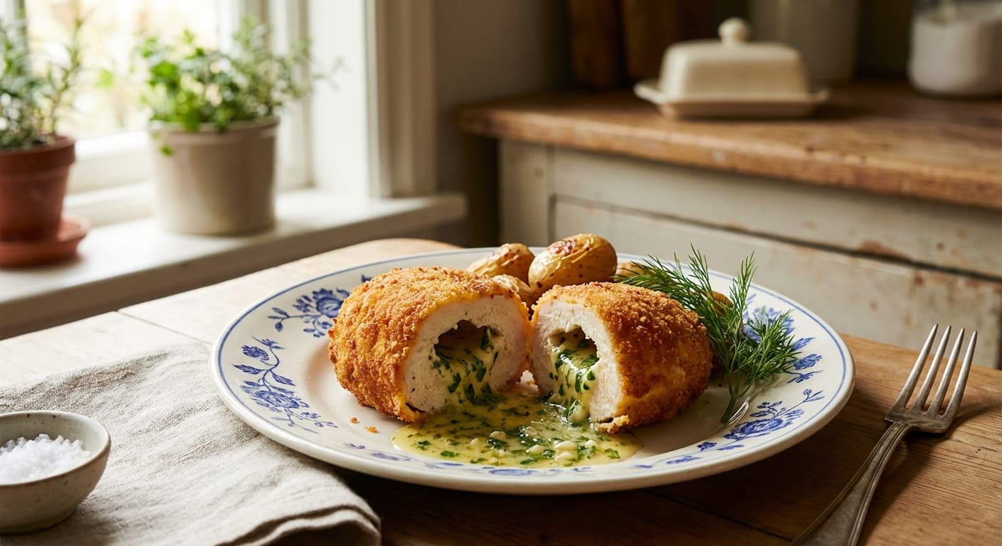 Chicken Kyiv (Котлета по-київськи) — Butter-Stuffed Breaded Chicken - authentic international dish