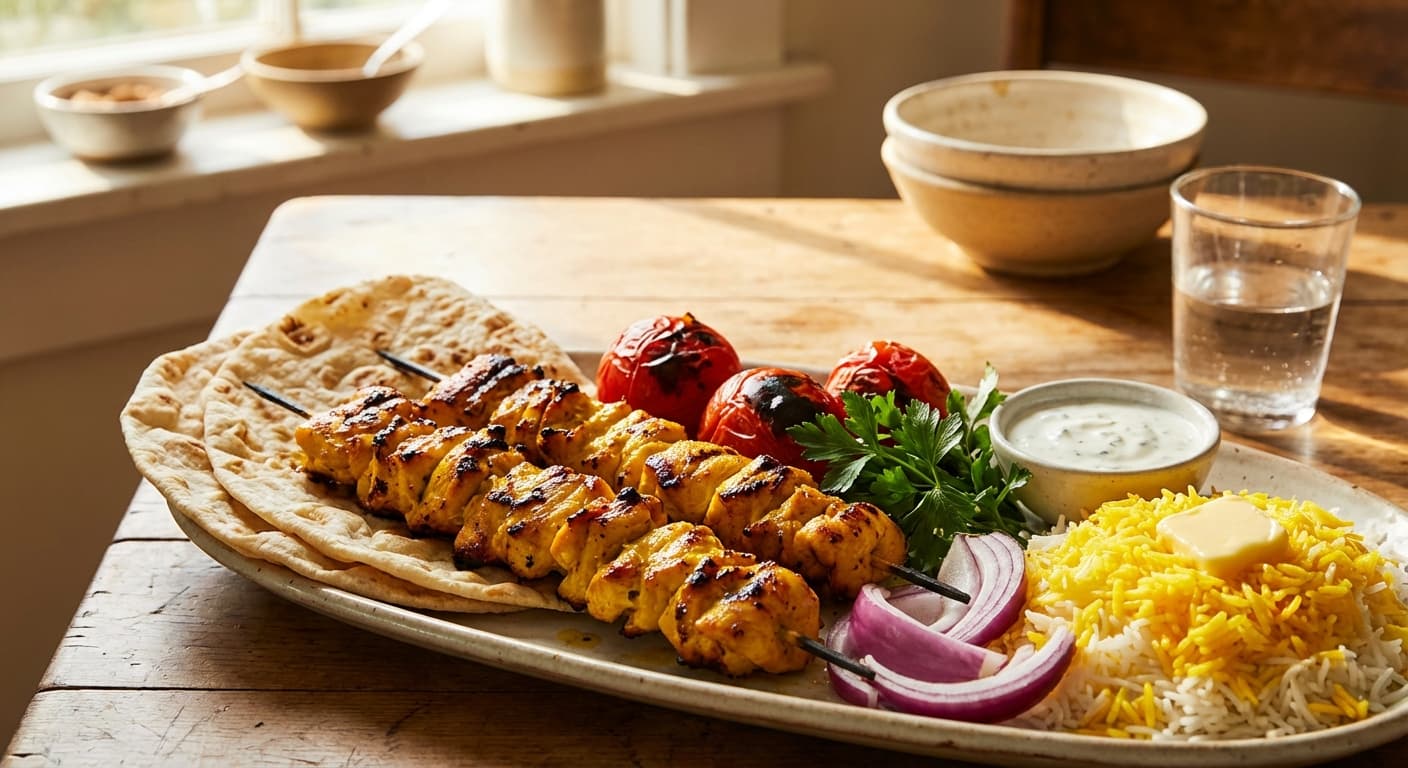 Jujeh Kebab — Persian Lemon-Saffron Chicken Skewers - authentic persian recipe