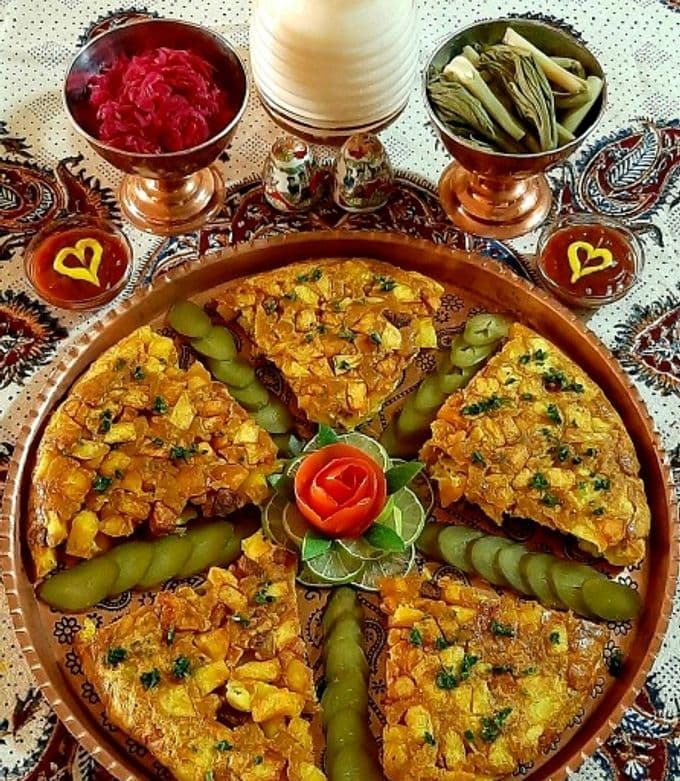 Classic Persian Potato Omelet (Omelet Sib Zamini)