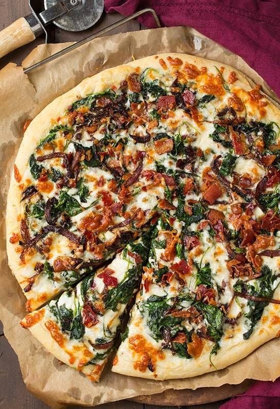 Persian-Style Meat and Spinach Pizza