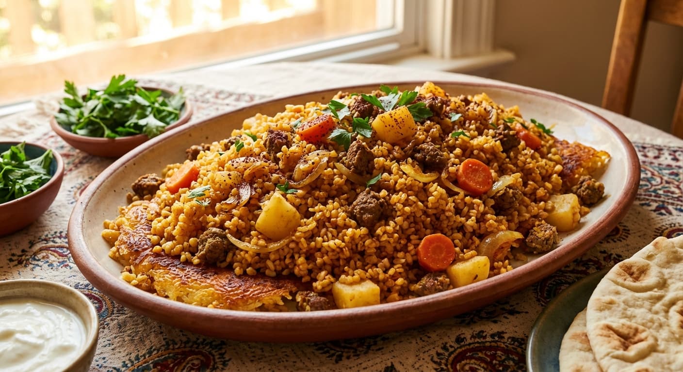 Dami Yarma — Persian Azeri Bulgur Pilaf - authentic persian recipe