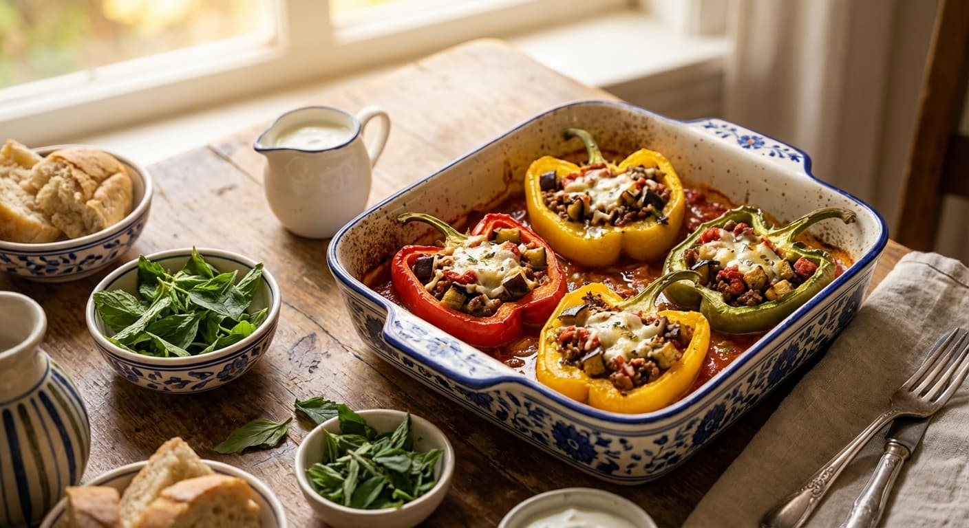Dolmeh Felfel Domaei ( ) — Persian Stuffed Bell Peppers - authentic persian recipe