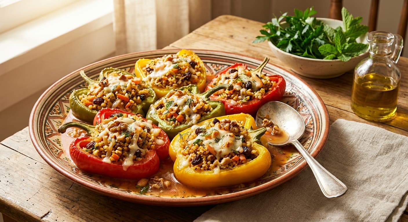 Dolmeh Felfel — Persian-Style Vegetarian Stuffed Bell Peppers - authentic persian recipe