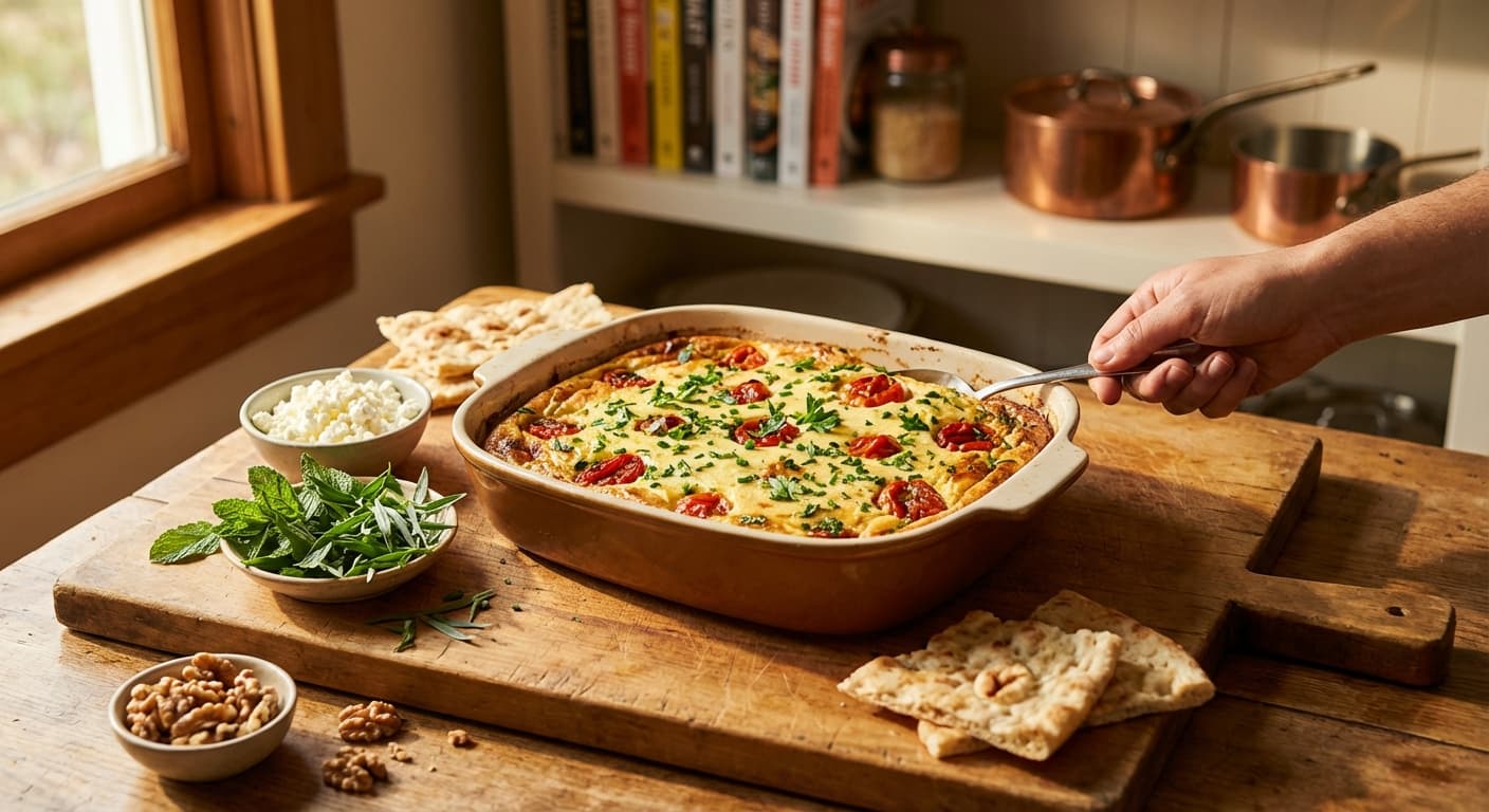 Dratchna — Persian Baked Egg and Herb Casserole - authentic persian recipe
