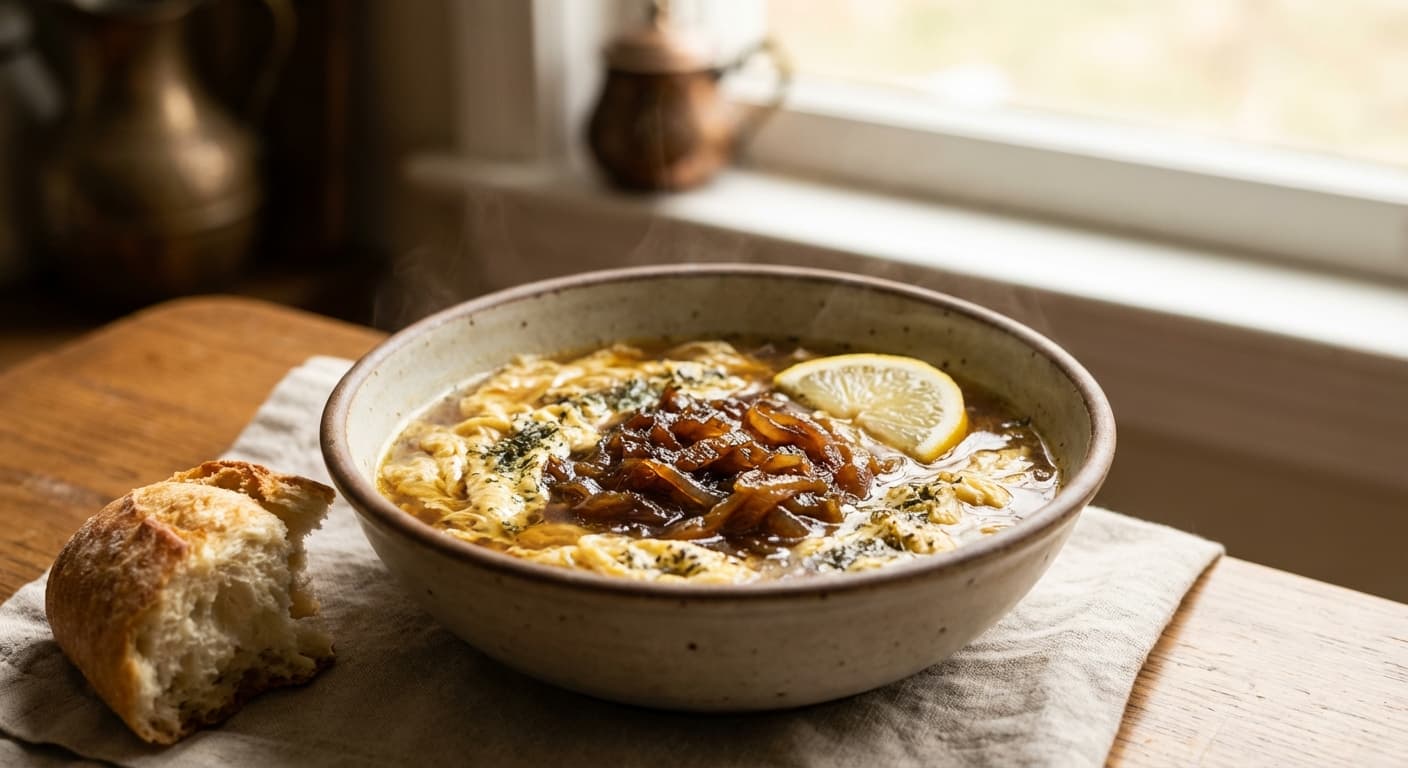Eshkeneh — Persian Caramelized Onion Soup - authentic persian recipe