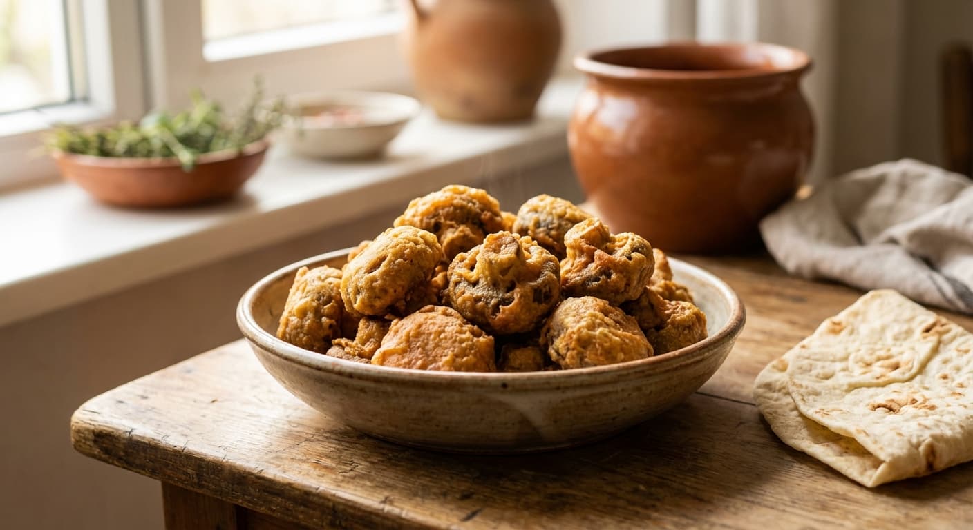 Gharch Sookhari — Persian Crispy Fried Mushrooms - authentic persian recipe