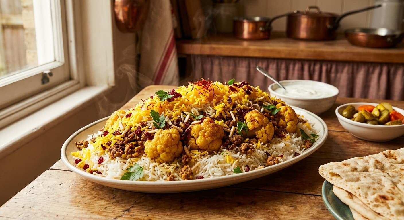 Gol Kalam Polo — Persian Cauliflower Rice - authentic persian recipe