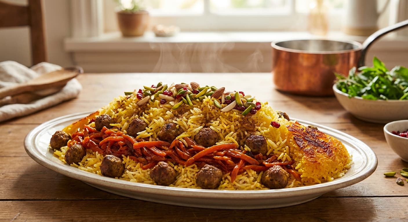 Havij Polo — Persian Carrot Rice - authentic persian recipe