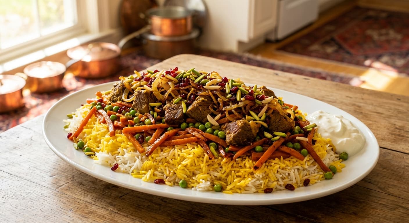 Havij Polow — Persian Carrot and Beef Pilaf - authentic persian recipe