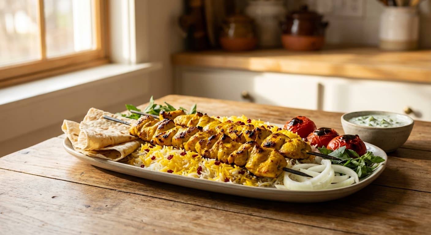 Joojeh Kabab — Persian Saffron-Yogurt Chicken Skewers - authentic persian recipe