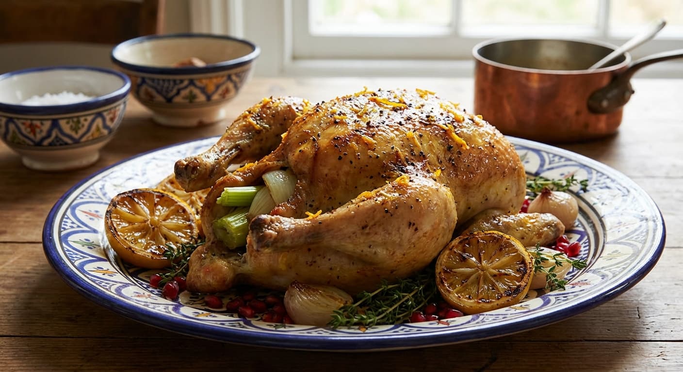 Joojeh-Style Citrus Roast Chicken — Persian Citrus-Roasted Whole Chicken - authentic persian recipe