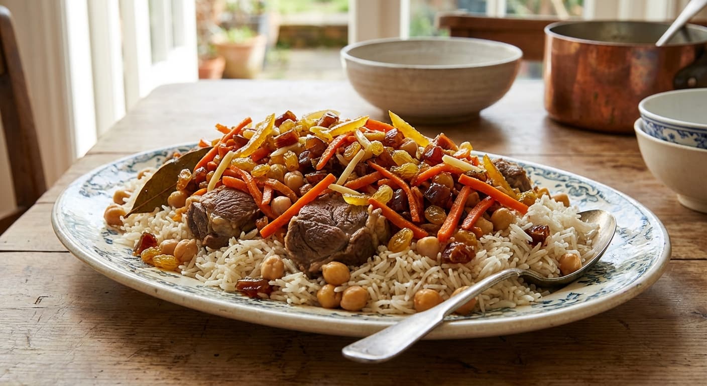 Kabuli Pilaf — Afghan Meat and Chickpea Rice - authentic persian recipe