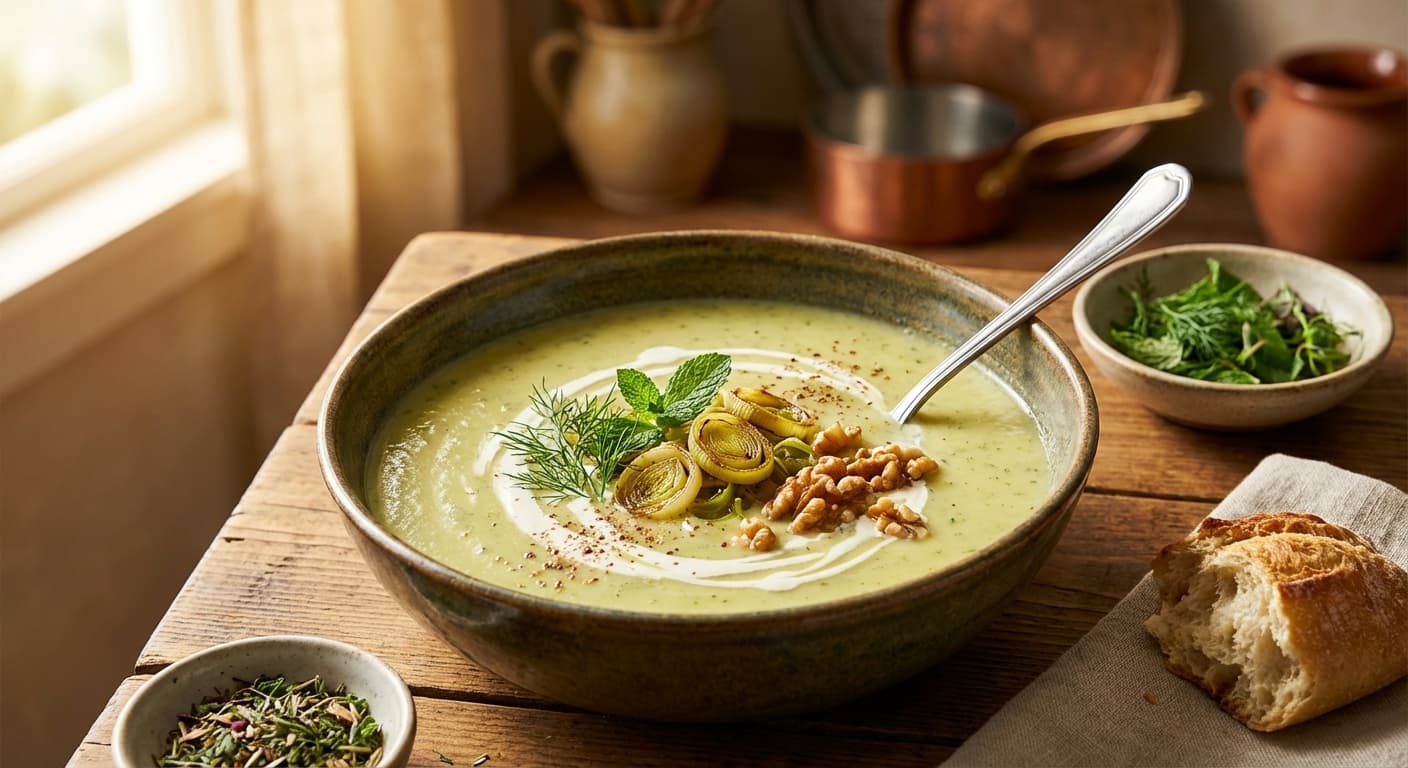 Kadu Sabz — Persian Creamy Zucchini and Leek Velouté - authentic persian recipe