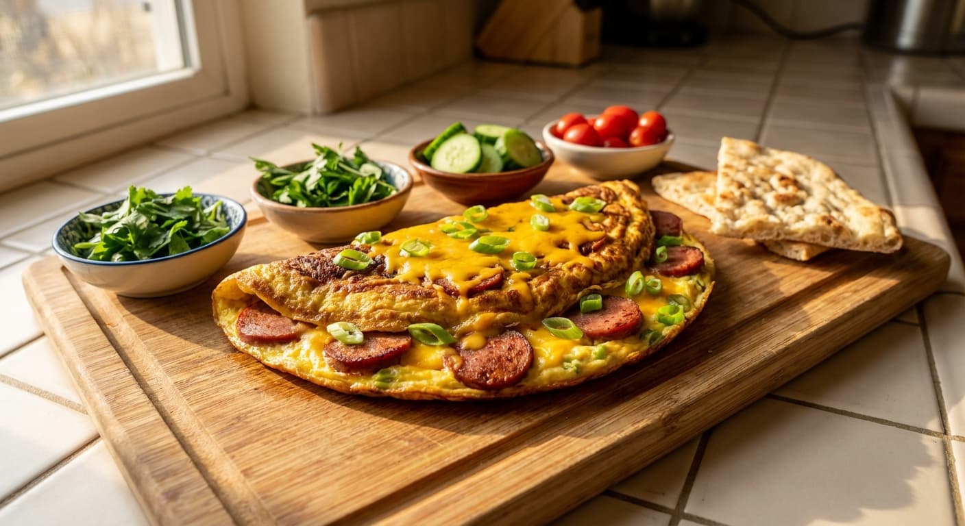 Kaghineh Kalbas — Persian Sausage Omelette - authentic persian recipe