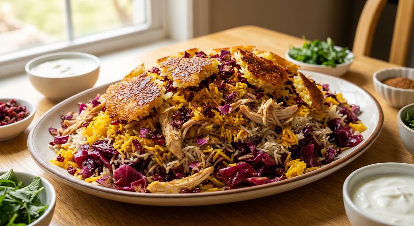 Kalam Polo Ghermez — Persian Red Cabbage Rice - authentic persian recipe