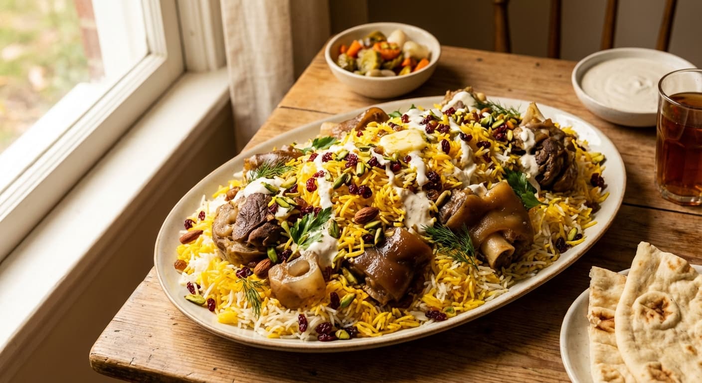 Kaleh Pacheh Polo — Persian Lamb Head and Trotter Rice - authentic persian recipe