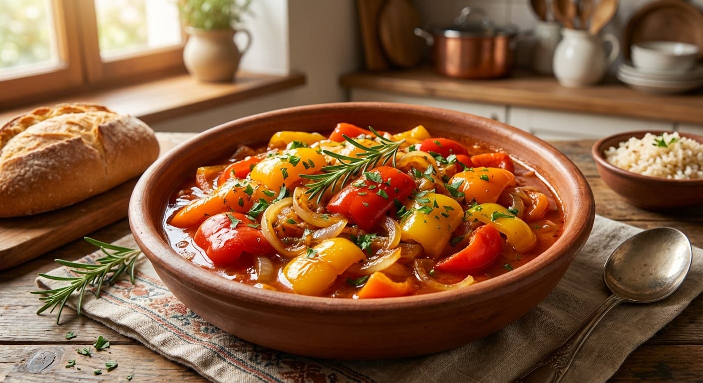 Khorak-e Felfel — Persian Braised Bell Peppers - authentic persian recipe