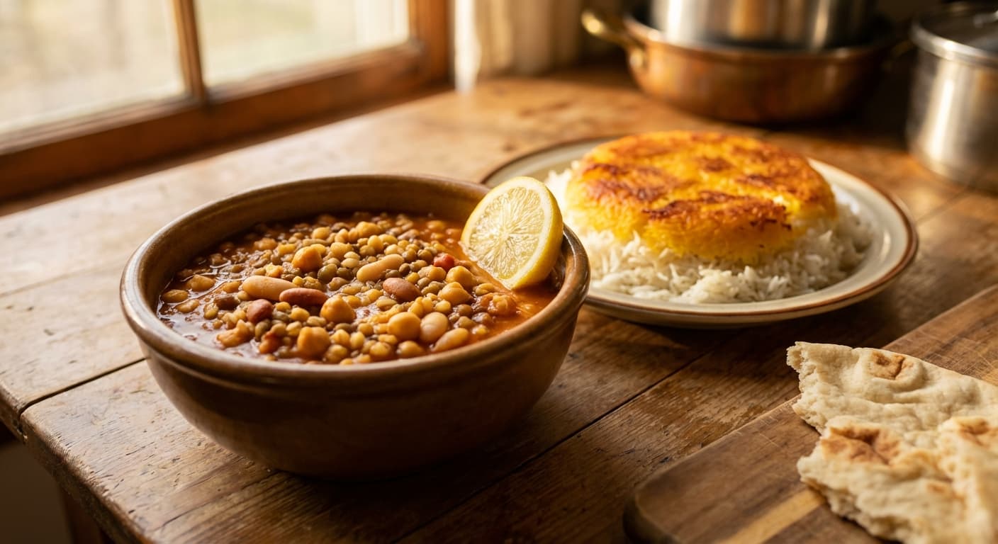 Khorak-e Hoboobat — Persian Seven-Grain & Legume Stew - authentic persian recipe
