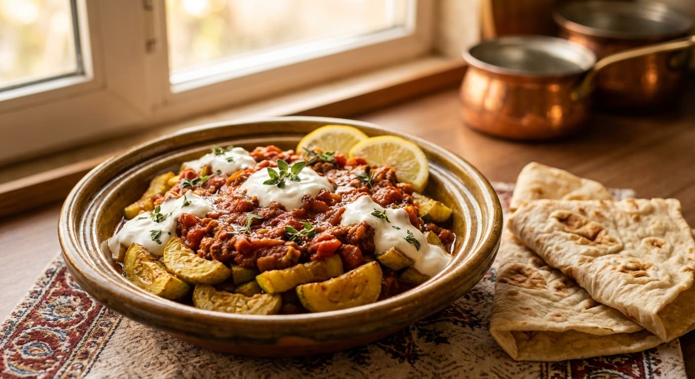 Khorak-e Kadoo ba Mast — Persian Zucchini with Savory Meat Ragout - authentic persian recipe