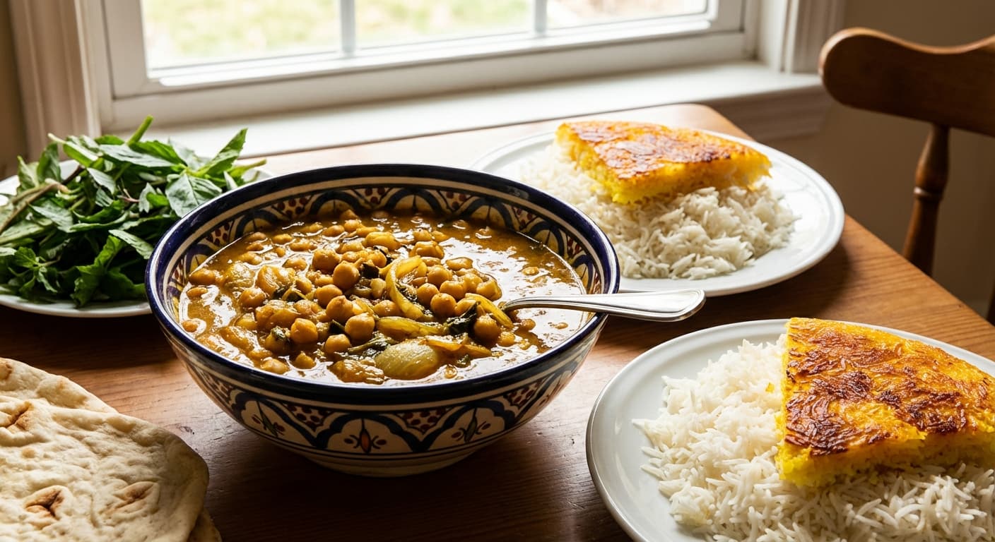 Khoresh-e Nokhod — Persian-Style Aromatic Chickpea Stew - authentic persian recipe