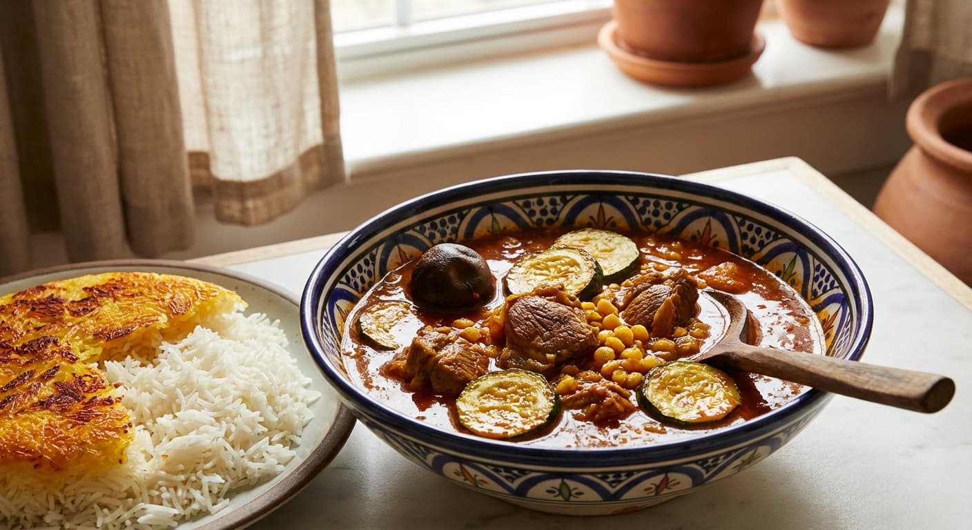 Khoresh Gheymeh Kadoo — Persian Split Pea & Zucchini Stew - authentic persian recipe