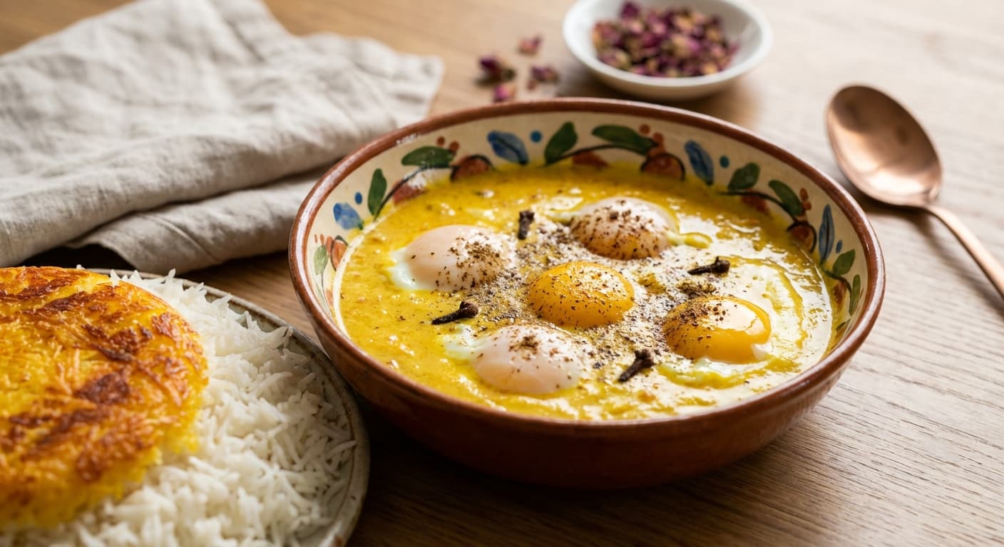 Khoresh Mast-o Tokhme Morgh — Persian Saffron Yogurt and Egg Curry - authentic persian recipe