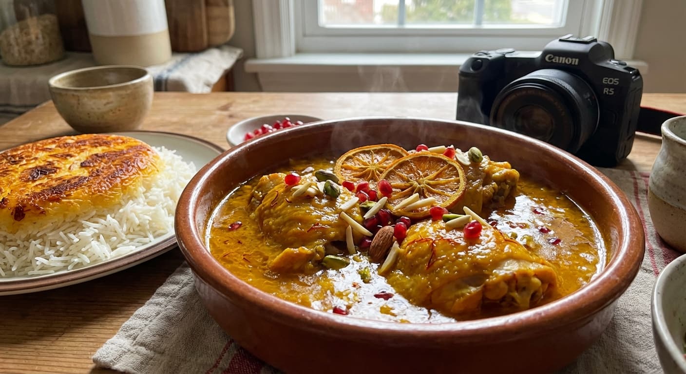 Khoresh Porteghal — Persian Orange & Saffron Stew - authentic persian recipe