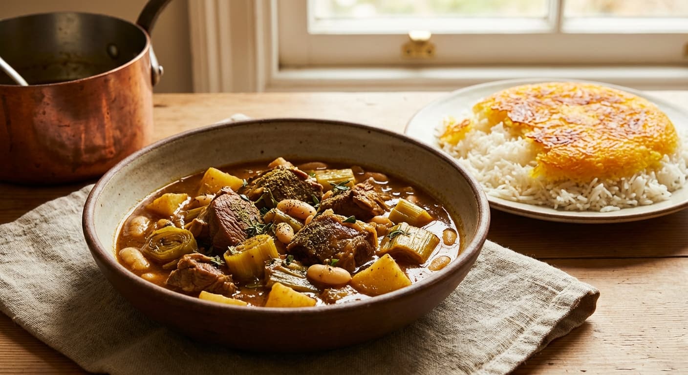 Khoresh Tareh — Persian Leek and Lamb Stew - authentic persian recipe
