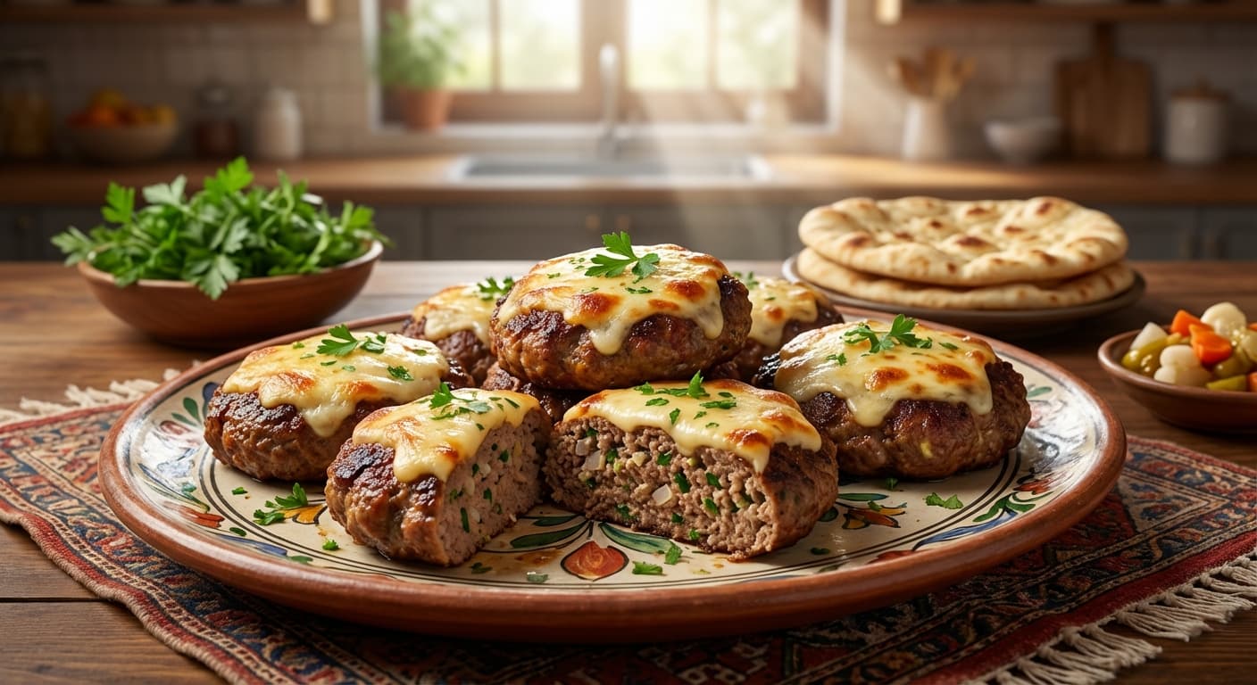 Koloocheh Goosht — Persian Meat Patties with Melted Gouda - authentic persian recipe