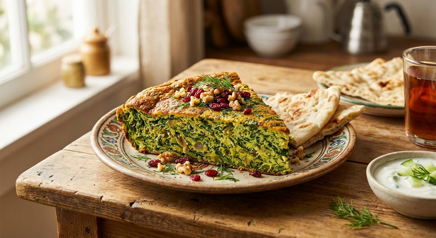 Kookoo Esfenaj — Persian Spinach Frittata - authentic persian recipe