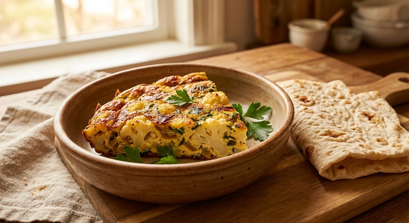 Kookoo Gol Kalam — Persian Cauliflower Frittata - authentic persian recipe