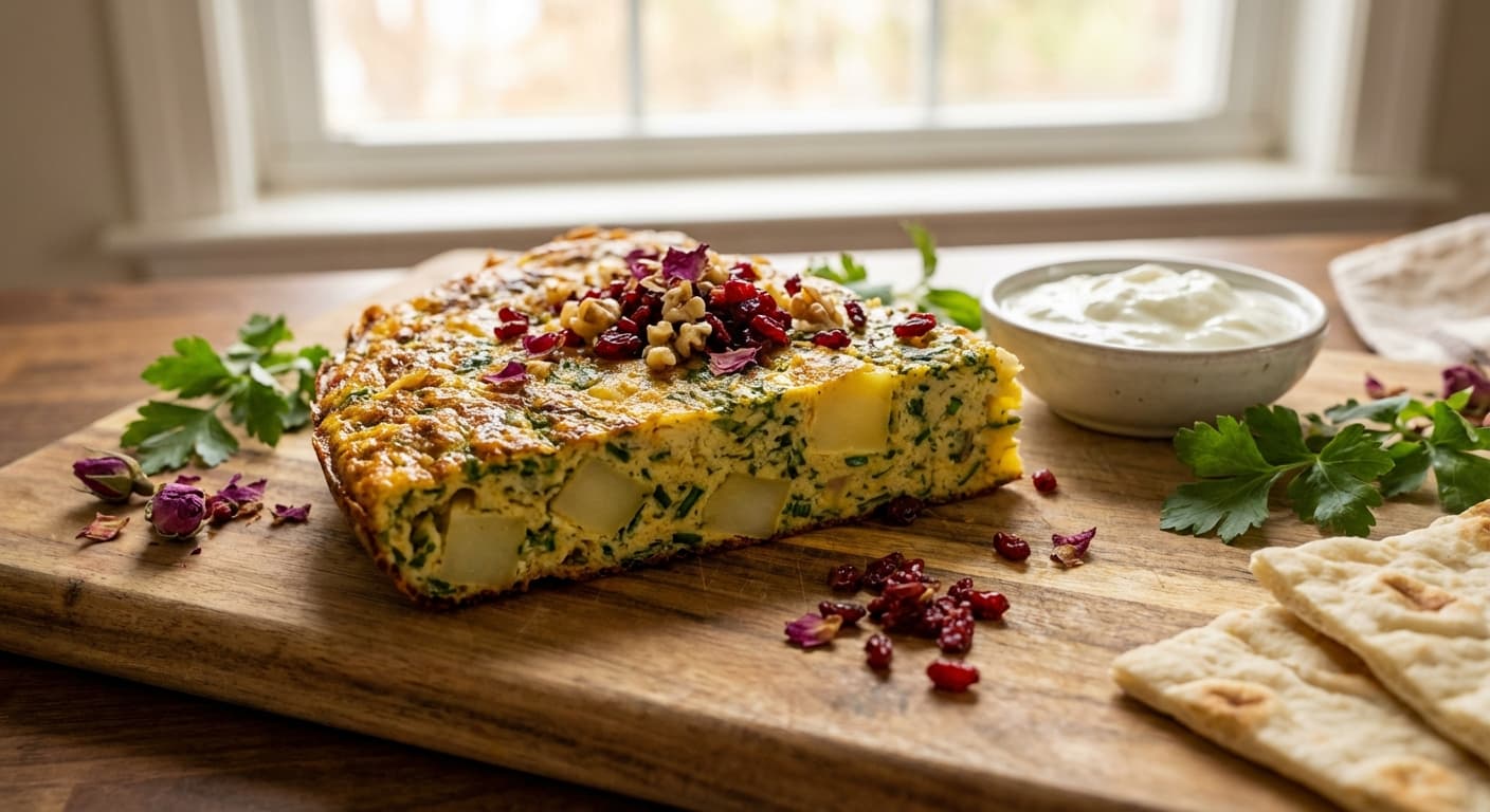 Kookoo Piyazcheh — Persian Chive Frittata - authentic persian recipe