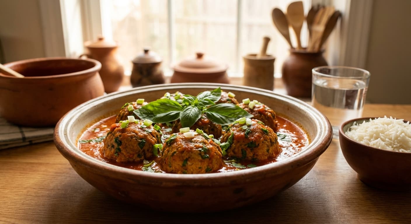 Kufteh Reyhan — Persian Basil Meatballs in Tangy Tomato Sauce - authentic persian recipe