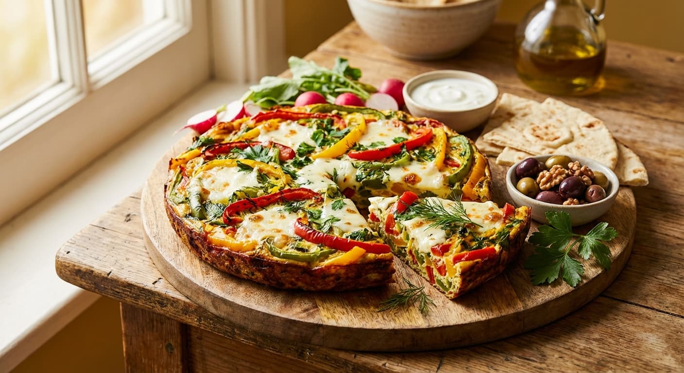 Kuku Rangi — Persian Colorful Vegetable & Cheese Frittata - authentic persian recipe