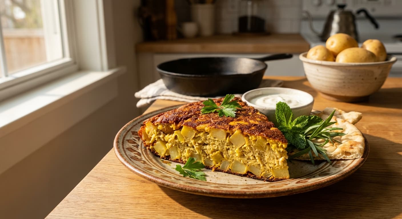 Kuku Sibzamini ( ) — Persian Diced Potato Frittata - authentic persian recipe