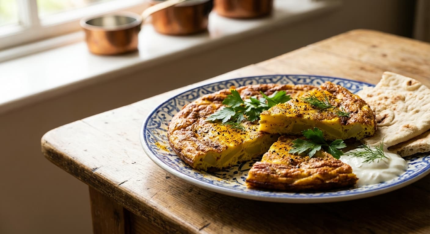 Kuku Sibzamini ( ) — Persian Potato Frittata - authentic persian recipe